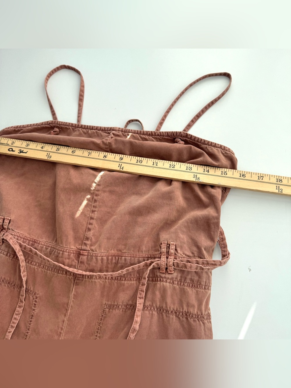 Free People Chance Of Sun One Piece Jumpsuit Strappy S Festival Boho Rust Brown - Picture 13 of 16